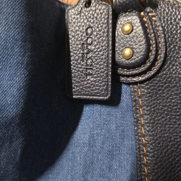 Coach Denim and Black Floral Crossbody Bag - Picture 4 of 15